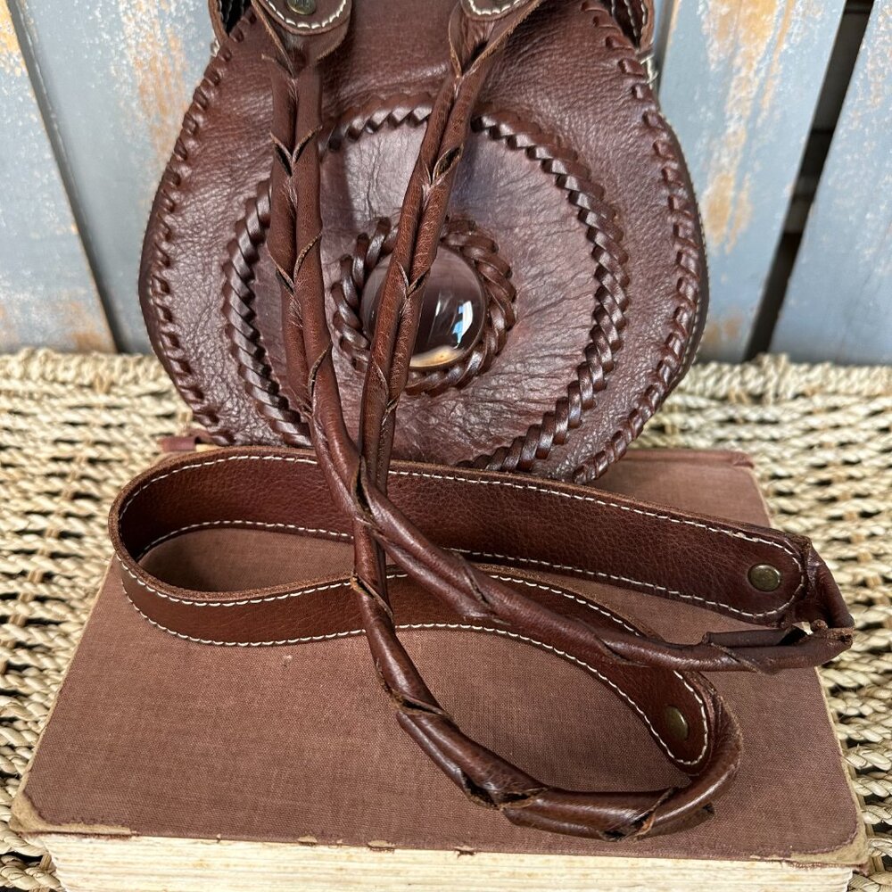 Frye Whipstitch Embellished Circular Flap Crossbody - Picture 10 of 15